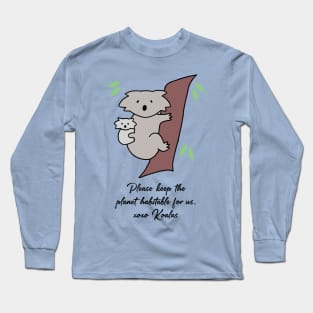 Koala - Habitable Planet (Sky Blue) Long Sleeve T-Shirt